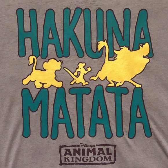 Disney Parks Animal Kingdom Hakuna Matata V-Neck T Shirt Medium New - Picture 5 of 9